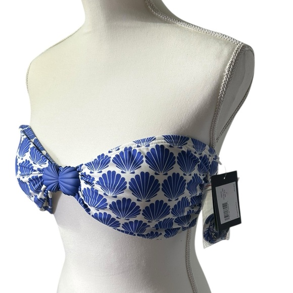 KATE SPADE Blueberry Shell Print Bandeau Bikini swim Top & Bottom set NWT - Picture 4 of 12